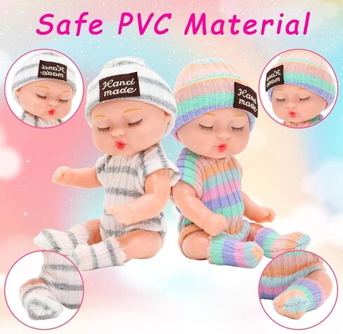 دمى أطفال صغيرة تولد من جديد مقاس 11.43 سم، حيوانات لطيفة تولد من جديد مع ملابس نوم مصنوعة يدويًا، مجموعة دمى صغيرة للنوم واقعية لحفلات أعياد الميلاد للأطفال (ملابس نوم) in Kuwait