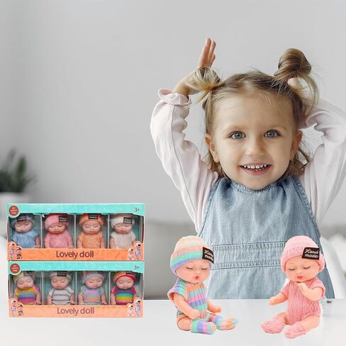 دمى أطفال صغيرة تولد من جديد مقاس 11.43 سم، حيوانات لطيفة تولد من جديد مع ملابس نوم مصنوعة يدويًا، مجموعة دمى صغيرة للنوم واقعية لحفلات أعياد الميلاد للأطفال (ملابس نوم) in Kuwait