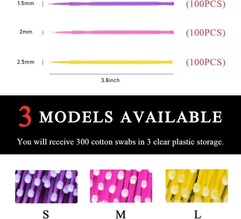 3 PCS Repair Paint Brushes, Disposable Touch Up Paint Chip Repair Cotton Bud Brushes, Detailing Clearance Paint Brushes Micro Applicators for Vehicles, Car Accessories (Blue+Green+Purple) in Saudi Arabia
