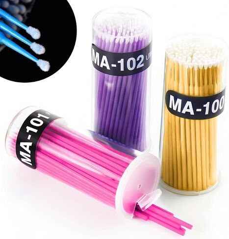 3 PCS Repair Paint Brushes, Disposable Touch Up Paint Chip Repair Cotton Bud Brushes, Detailing Clearance Paint Brushes Micro Applicators for Vehicles, Car Accessories (Blue+Green+Purple) in Saudi Arabia