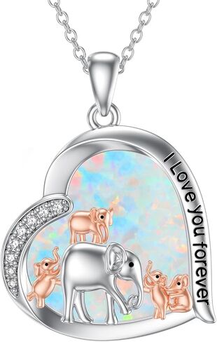 Mom Necklace 925 Sterling Silver Mama Elephant/Sloth/Wolf/Bear Pendant Necklace with 1-5 Cubs Mothers Day Gifts Jewelry for Women in Saudi Arabia