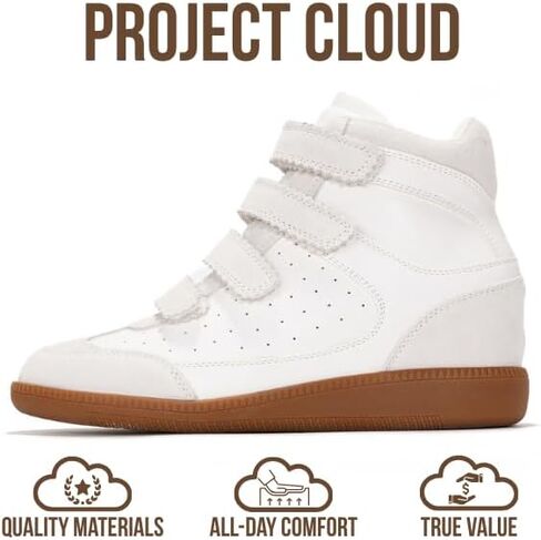 أحذية رياضية Project Cloud Wedge للنساء - أحذية رياضية نسائية بنعل ميموري فوم - أحذية نسائية خفيفة الوزن وغير عالية - أحذية خريفية أنيقة للنساء 2025 (Marant) in Kuwait