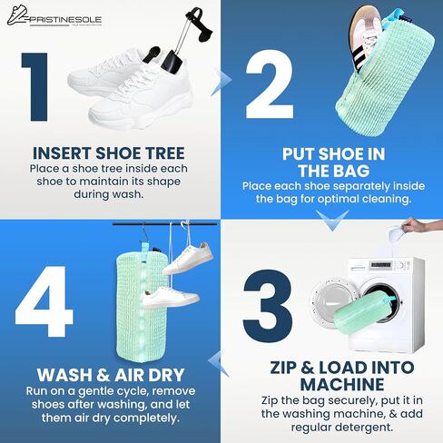 Shoe Washing Machine Bag – 2 Pack Sneaker Laundry Bags for Washer & Dryer – Durable Mesh Shoe Cleaning Bag with Zipper for Sneakers, Tennis Shoes & Delicates – Creamy White in Saudi Arabia