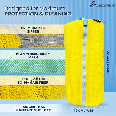 Shoe Washing Machine Bag – 2 Pack Sneaker Laundry Bags for Washer & Dryer – Durable Mesh Shoe Cleaning Bag with Zipper for Sneakers, Tennis Shoes & Delicates – Creamy White in Saudi Arabia