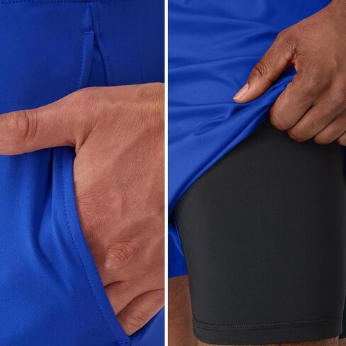 Hanes Men's Moves Gym, 2-in-1 Workout Shorts with Boxer Brief Liner, Total Support Pouch, Moisture-Wicking, 7" Inseam in Kuwait