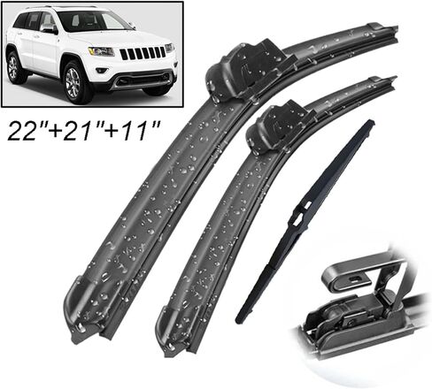 شفرات ممسحة أمامية وخلفية للسيارة، فرش نافذة الزجاج الأمامي، لسيارة جيب جراند شيروكي WK2 2013-2020 in Kuwait