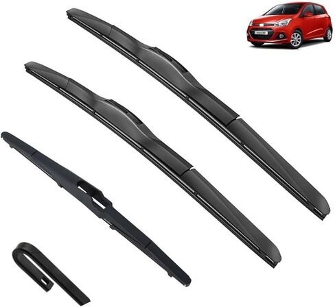Car Wiper Blade Compatible with Hyundai i10 MK2 IA BA 2013-2022 Grand Windscreen Windshield Window Washer Cutter Fit U Hook Arms 22"16"11" (Color : Front Rear, Size : LHD) in Saudi Arabia