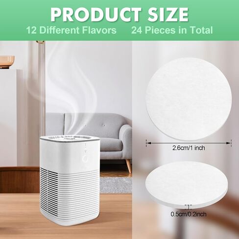 12 Flavors 24 Pcs Air Purifier Scented Pads Replacement Fragrance Disc Compatible with LEVOIT Core Mini/LV-H128 Air Purifier Aroma Fragrance Scent Disc in Saudi Arabia