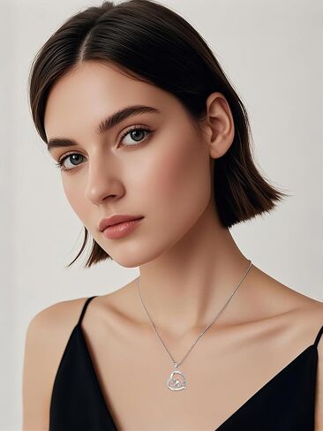 Mom Necklace 925 Sterling Silver Mama Elephant/Sloth/Wolf/Bear Pendant Necklace with 1-5 Cubs Mothers Day Gifts Jewelry for Women in Saudi Arabia