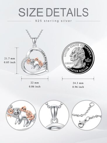 Mom Necklace 925 Sterling Silver Mama Elephant/Sloth/Wolf/Bear Pendant Necklace with 1-5 Cubs Mothers Day Gifts Jewelry for Women in Saudi Arabia