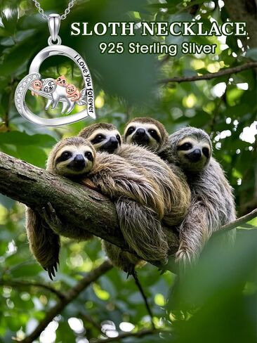 Mom Necklace 925 Sterling Silver Mama Elephant/Sloth/Wolf/Bear Pendant Necklace with 1-5 Cubs Mothers Day Gifts Jewelry for Women in Saudi Arabia