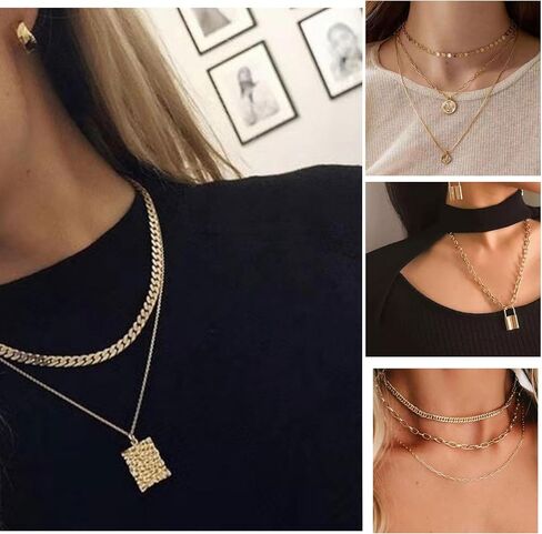 Gold plate and Silver Plated Jewelry Sets for Women Costume Jewelry Chain Necklace Bracelet Earrings and Rings Sets for Women in Saudi Arabia