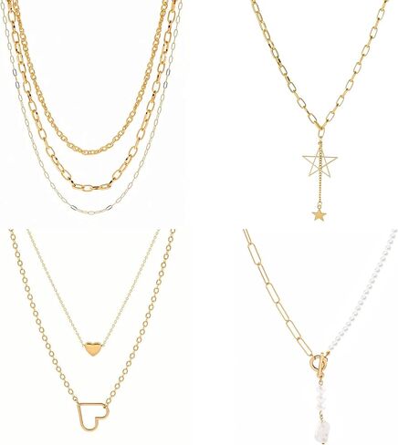 Gold plate and Silver Plated Jewelry Sets for Women Costume Jewelry Chain Necklace Bracelet Earrings and Rings Sets for Women in Saudi Arabia