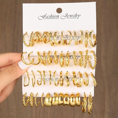 Gold plate and Silver Plated Jewelry Sets for Women Costume Jewelry Chain Necklace Bracelet Earrings and Rings Sets for Women in Saudi Arabia