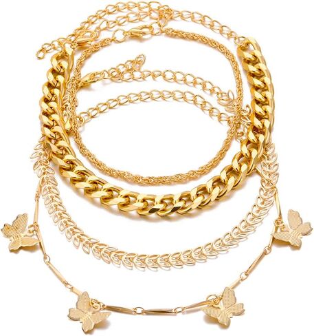Gold plate and Silver Plated Jewelry Sets for Women Costume Jewelry Chain Necklace Bracelet Earrings and Rings Sets for Women in Saudi Arabia