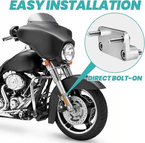 21" Front Fender Riser Lift Bracket Relocator Kit, 20mm Front Fender Spacer 3" Hole Center Fit for Harley Touring 1993-2013 Electra Glide Road Glide Road King Street Glide Ultra Glide in Kuwait