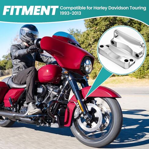 21" Front Fender Riser Lift Bracket Relocator Kit, 20mm Front Fender Spacer 3" Hole Center Fit for Harley Touring 1993-2013 Electra Glide Road Glide Road King Street Glide Ultra Glide in Kuwait