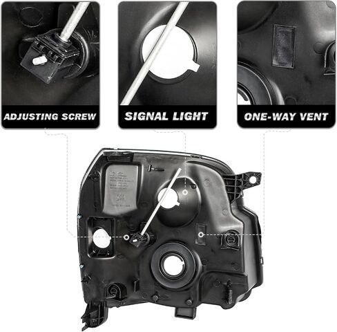 SOCKIR Headlight Assembly Set for 2007-2014 GMC Yukon/Yukon XL 1500 2500 Hybrid Base Denali Factory OE Style Headlamp Pair Replacement Updated Chrome Housing in Saudi Arabia