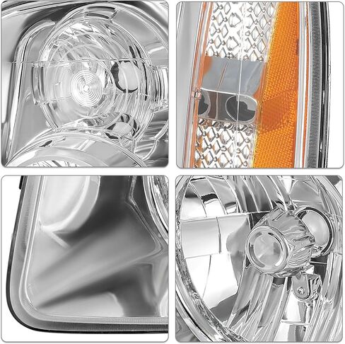 SOCKIR Headlight Assembly Set for 2007-2014 GMC Yukon/Yukon XL 1500 2500 Hybrid Base Denali Factory OE Style Headlamp Pair Replacement Updated Chrome Housing in Saudi Arabia