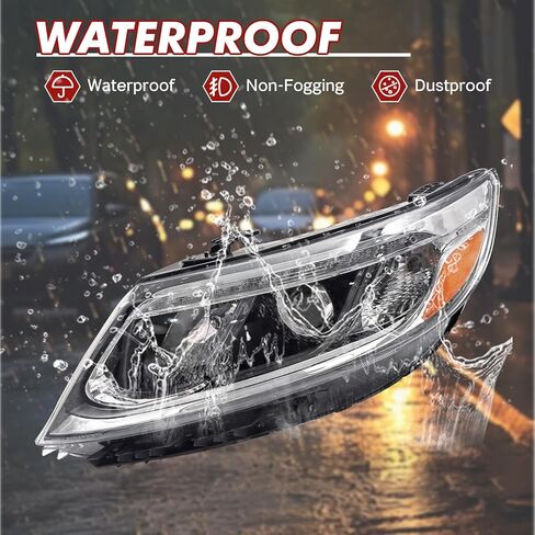 مجموعة المصابيح الأمامية متوافقة مع المصابيح الأمامية الهالوجين Kia Sorento EX SX 2014 2015 مع استبدال عدسة شفافة LED DRL مع لمبة (الجانب الأيسر للسائق) in Kuwait