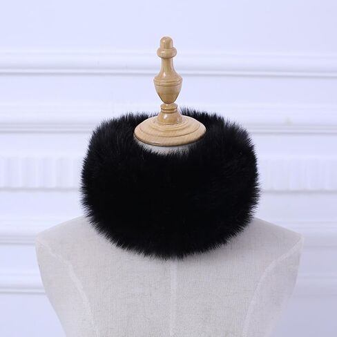 ECYC Ltd Winter Warm Faux Fur Circle Scarf Furry Circle Loop Neck Warmer Scarf Fluffy Winter Scarves for Women Lady in Kuwait