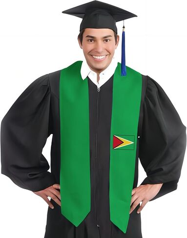 Mexico and El Salvador Flag Graduation Stole Satin Stole Scarf for Study Aboard International Students 72" Length in Kuwait