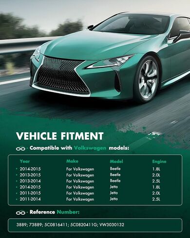 مكيف هواء مكثف SCITOO مناسب لسيارة VW for Beetle 2012 2013 2014 2015، Jetta 2011 2012 2013 2014 2015، ReplaceF5C0820411G in Saudi Arabia