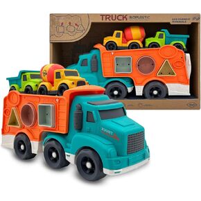 ألعاب شاحنة 4 في 1 للأطفال الصغار لعمر 1 2 3 4 سنوات، مجموعة ألعاب الشاحنة تتضمن شاحنة قلابة، شاحنة قمامة، خلاط إسمنت، خالية من البيسفينول والفثالات والبولي فينيل كلوريد وهدايا عيد الميلاد للأطفال الصغار، ألعاب خارجية للأطفال in Kuwait
