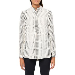 Anne Klein Womens Women's Long Sleeve Dot Print Top in Saudi Arabia