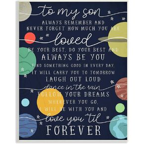 Stupell Industries My Son Love You Forever عبارة عن مساحة خارجية، صممها Daphne Polselli لوحة جدارية، مقاس 13 × 19، متعددة الألوان in Kuwait