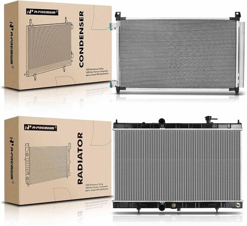 A-Premium Engine Coolant Radiator & A/C Condenser Cooling Kit Compatible with Nissan Rogue 2014 2015 2016 2017 2018 2.5L, Automatic Transmission, 2-PC Set, Replace# 214604BC5A, 921004BA0A in Saudi Arabia