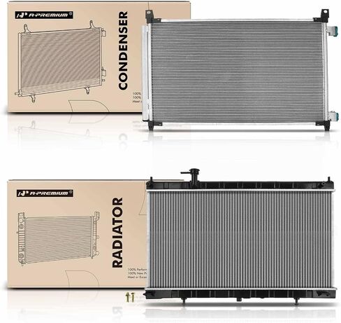 A-Premium Engine Coolant Radiator & A/C Condenser Cooling Kit Compatible with Nissan Rogue 2014 2015 2016 2017 2018 2.5L, Automatic Transmission, 2-PC Set, Replace# 214604BC5A, 921004BA0A in Saudi Arabia