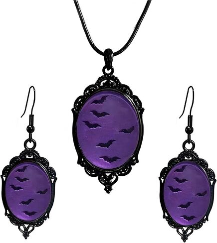 Gothic Bat Necklace Vampire Necklace Vintage Red Bat Cameo Pendant Choker Halloween Jewelry Gift in Saudi Arabia