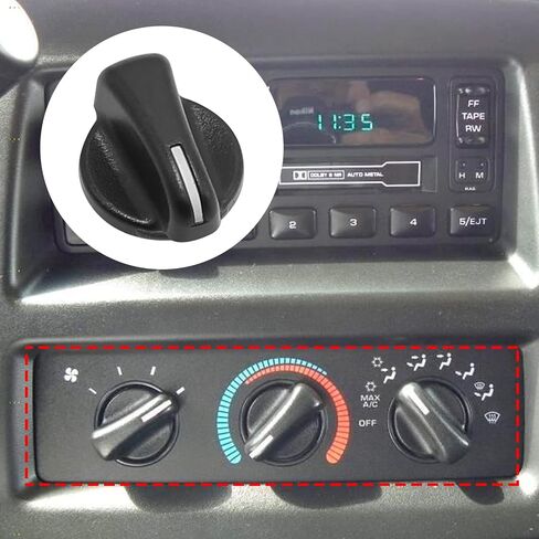 5011218 A/C Heater Knob Control Blower Fan Knob, Replacement for Jeep Wrangler 1999-2006 Replacement for Dodge Ram Van 1999-2003, Replaces 5011218AC in Saudi Arabia
