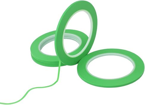 JINBING High-Temp Vinyl Fine Line Fineline Masking Tape Automotive Paint for Curves Green 1/2 in x 36Y in Saudi Arabia