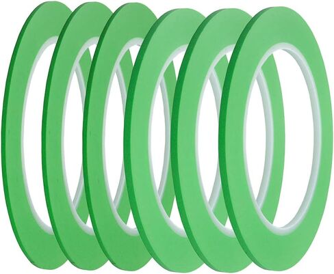 JINBING High-Temp Vinyl Fine Line Fineline Masking Tape Automotive Paint for Curves Green 1/2 in x 36Y in Saudi Arabia