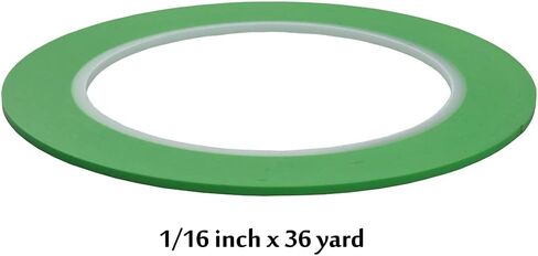 JINBING High-Temp Vinyl Fine Line Fineline Masking Tape Automotive Paint for Curves Green 1/2 in x 36Y in Saudi Arabia