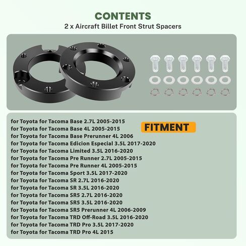 SCTIOO 2 in Replacement for 2 inch Leveling Lift Blocks Raise Your Vehicle 2" Rear Leveling Lift Kit Black 2005-2020 for Toyota for Tacoma 2.7L Suspension Lift Kits in Saudi Arabia