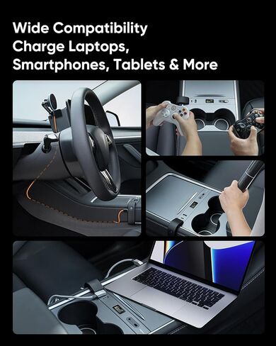 Tesla Glovebox USB Hub - 4-Port Expansion for Model Y(21-24) & 3(21-23), USB 3.0 Data Transfer & Charging, Compact Design with Type-C and USB Ports, Cybertruck-Inspired Tesla Accessories in Kuwait