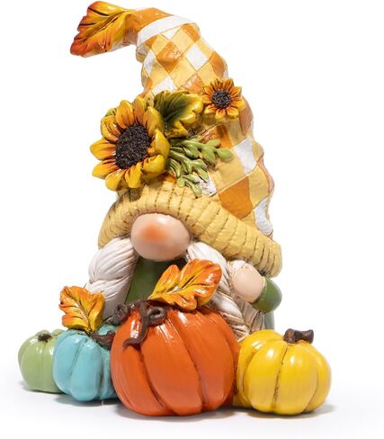 Hodao Fall Thanksgiving Pumpkin Gnome ديكورات يدوية سويدية Tomte Gnome Elf لهدايا ديكور الخريف - ديكور مركزي لحفلات عيد الشكر - هدية الخريف لطاولة العشاء وعرض المنزل (أصفر-2) in Kuwait