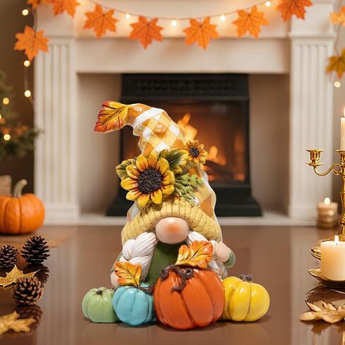 Hodao Fall Thanksgiving Pumpkin Gnome ديكورات يدوية سويدية Tomte Gnome Elf لهدايا ديكور الخريف - ديكور مركزي لحفلات عيد الشكر - هدية الخريف لطاولة العشاء وعرض المنزل (أصفر-2) in Kuwait