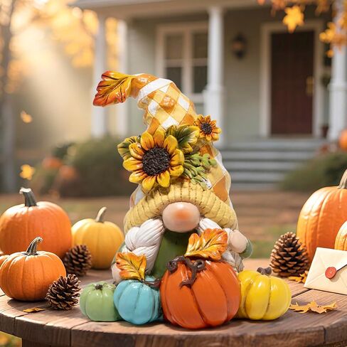 Hodao Fall Thanksgiving Pumpkin Gnome ديكورات يدوية سويدية Tomte Gnome Elf لهدايا ديكور الخريف - ديكور مركزي لحفلات عيد الشكر - هدية الخريف لطاولة العشاء وعرض المنزل (أصفر-2) in Kuwait