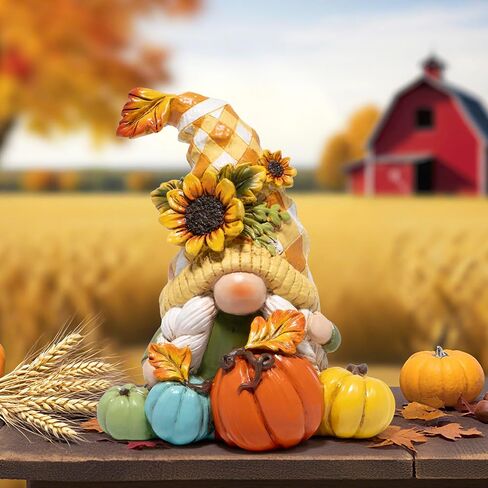 Hodao Fall Thanksgiving Pumpkin Gnome ديكورات يدوية سويدية Tomte Gnome Elf لهدايا ديكور الخريف - ديكور مركزي لحفلات عيد الشكر - هدية الخريف لطاولة العشاء وعرض المنزل (أصفر-2) in Kuwait