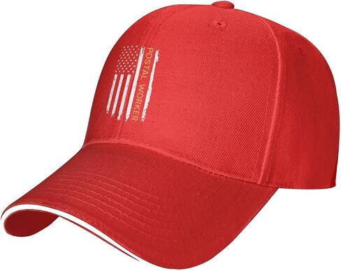Postal Worker American Flag Baseball Hat Unisex Adjustable Classic Fashion Sandwich Baseball Cap Black in Saudi Arabia