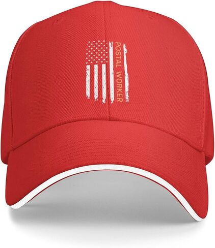 Postal Worker American Flag Baseball Hat Unisex Adjustable Classic Fashion Sandwich Baseball Cap Black in Saudi Arabia
