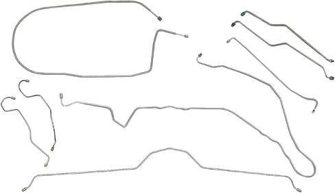 Inline Tube Compatible with 1974-82 Chevrolet Corvette Power Disc Complete Brake Line Kit 8pc, Stainless in Saudi Arabia