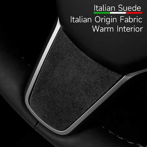 Steering Wheel Panel for Tesla Model 3 2017-2023 Model Y 2020-2023 Italian Suede Interior Sticker Trim Cover Red in Saudi Arabia