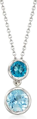 Ross-Simons 3.20 ct. t.w. London and Sky Blue Topaz Pendant Necklace in Sterling Silver. 18 inches in Saudi Arabia