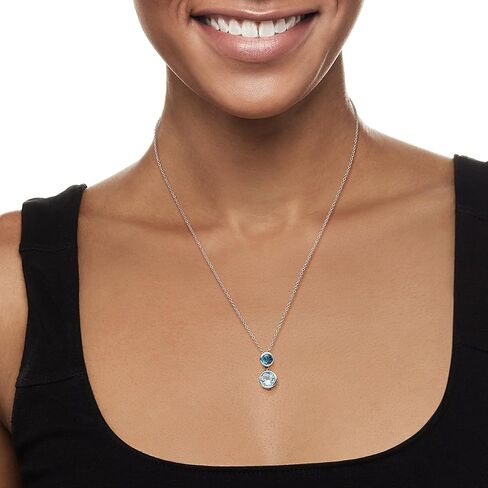 Ross-Simons 3.20 ct. t.w. London and Sky Blue Topaz Pendant Necklace in Sterling Silver. 18 inches in Saudi Arabia