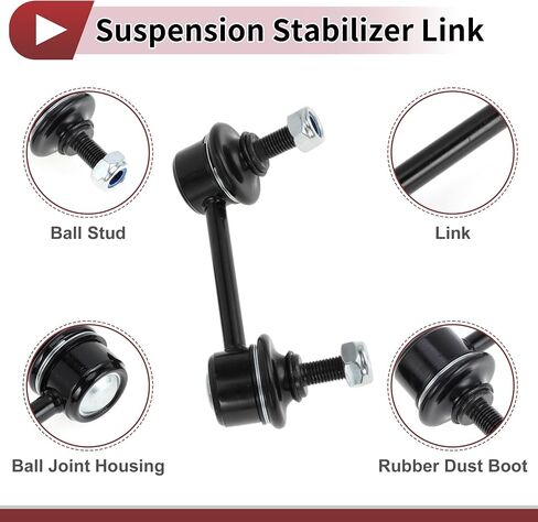 No.K80297/K80298 Rear Stabilizer Bar Links with 2 Pcs Bushing for Toyota RAV4 2001-2005 Sway Bar Link Kits Suspension Bar End Links Black 1 Set in Saudi Arabia